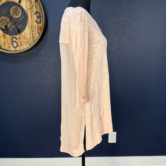 Anthropologie Pure + Good Peachy Pink High-Low Tunic with Cuffed Sleeves, Small - Picture 6 of 9